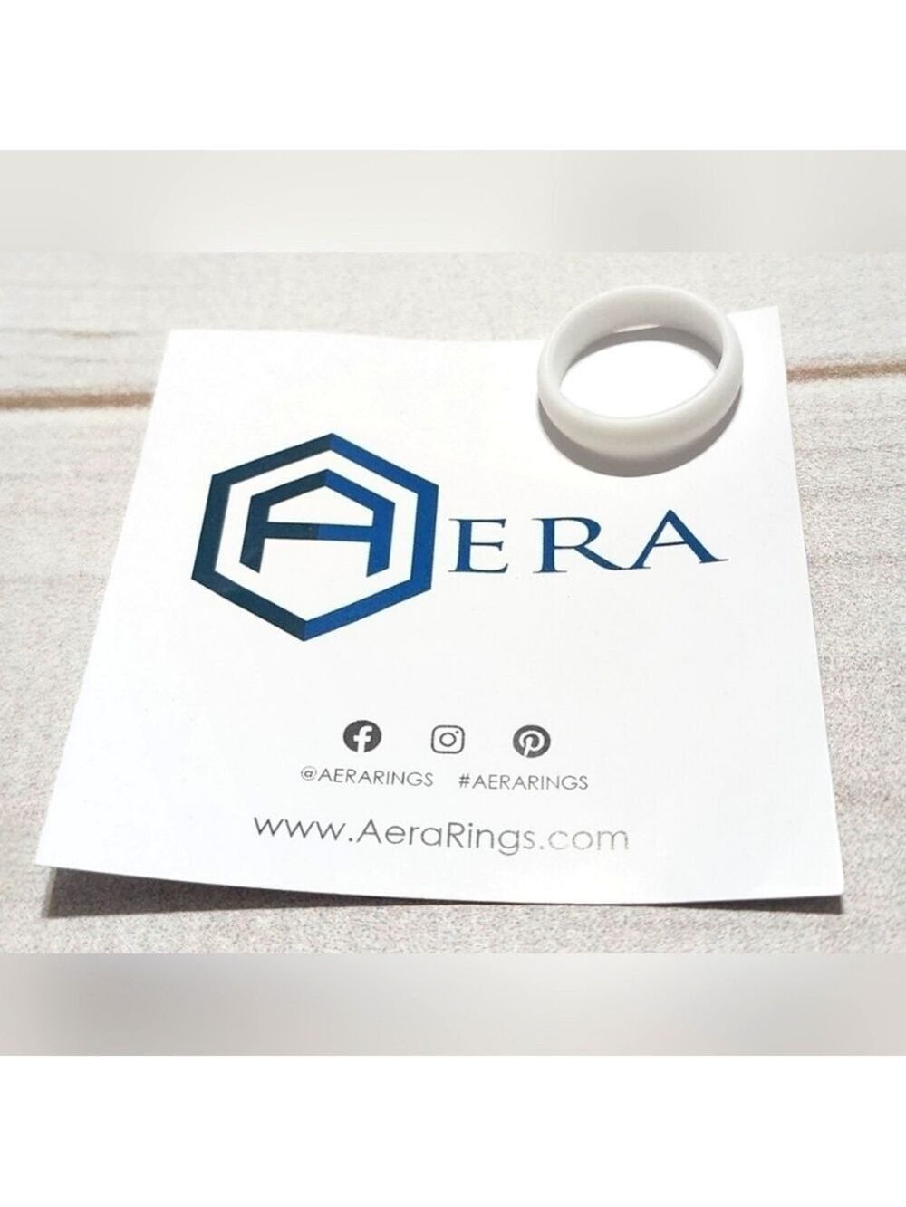 New AERA Silicone White Wedding Ring Band for Women Size 8